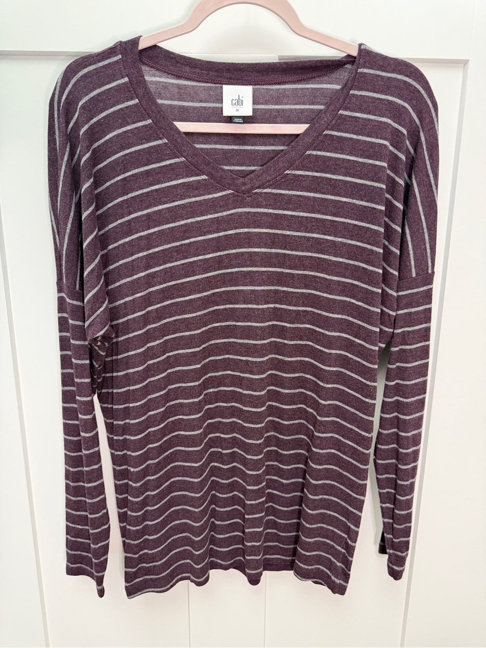 CAbi Striped V Neck Sweater